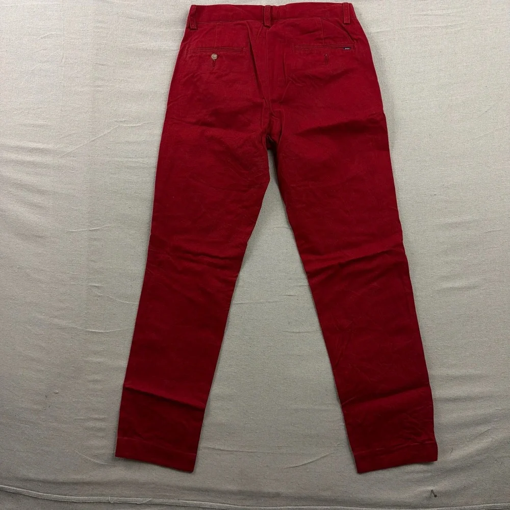 Polo‎ Ralph Lauren Chino Pants Mens 28x32 Red Slim Fit Flat Front Cotton Twill